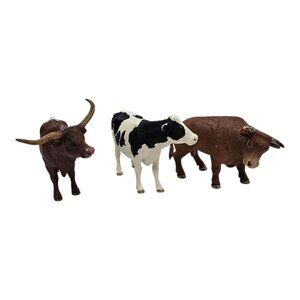 Schleich Texas Longhorn Holstein Cow Rodeo Bull Figurine Figures Farm World Toys